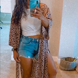Animal print kimono